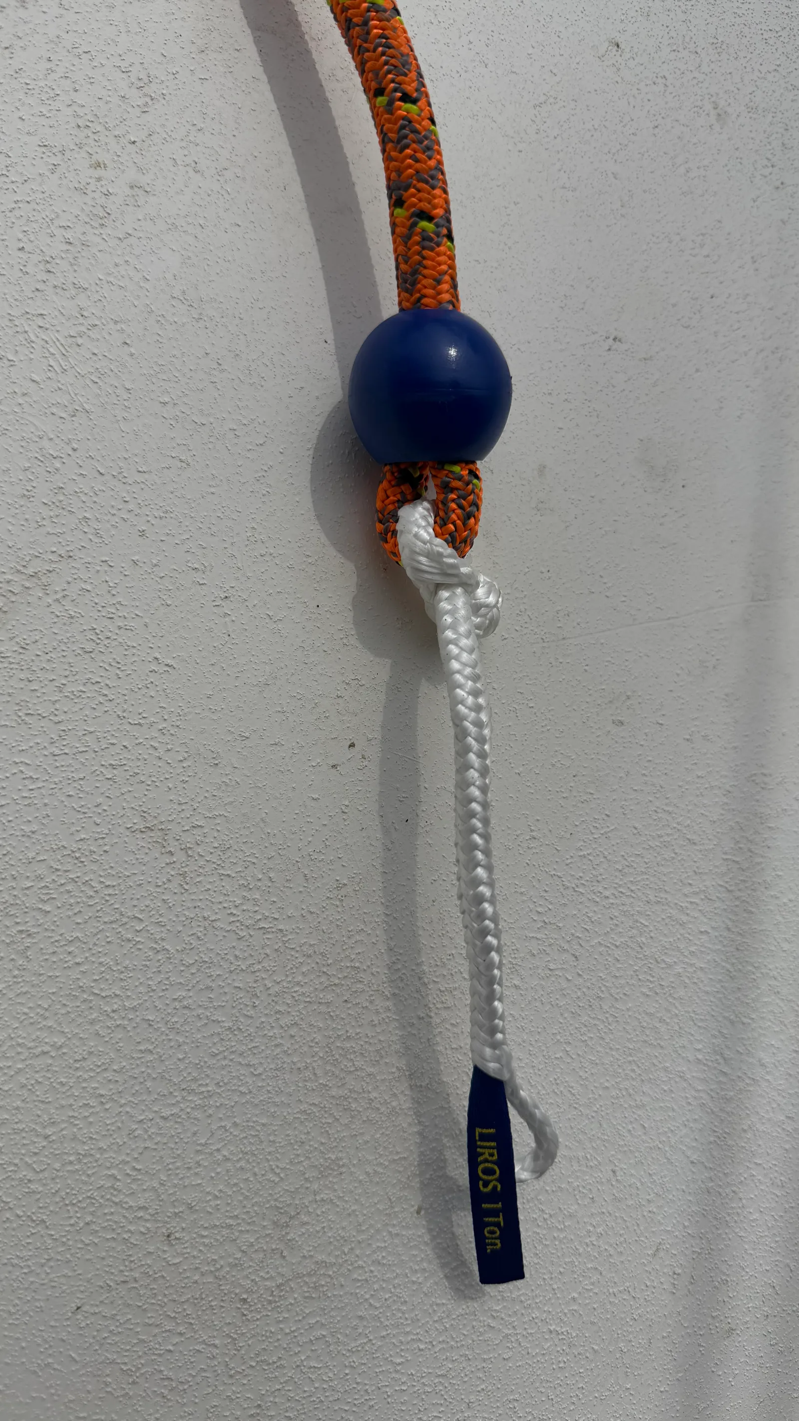 Liros 1 t soft shackle held captive in the splice of the orange gennaker halyard on a J/92s